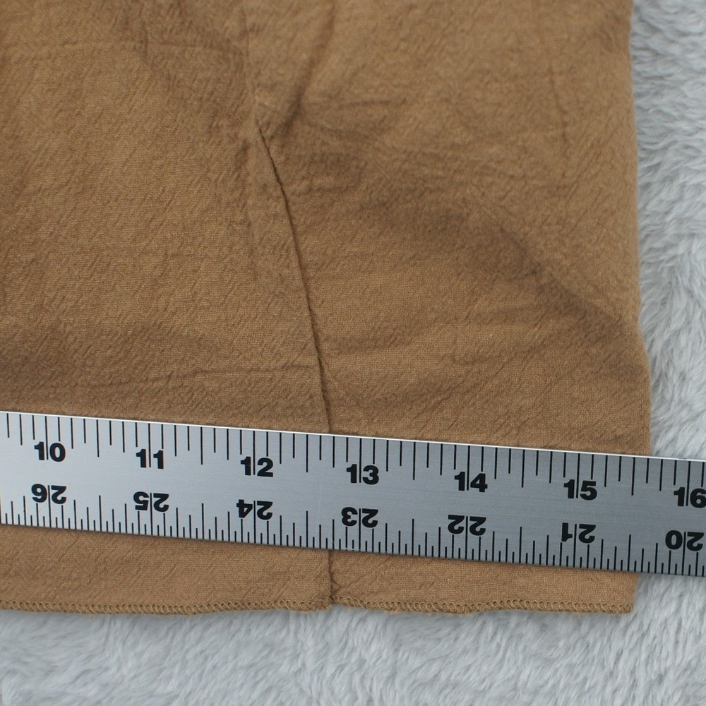 Womens Camel Brown Tiered Wide Leg Smocked Waist Boho Flowy Palazzo Pants Medium - Picture 8 of 10